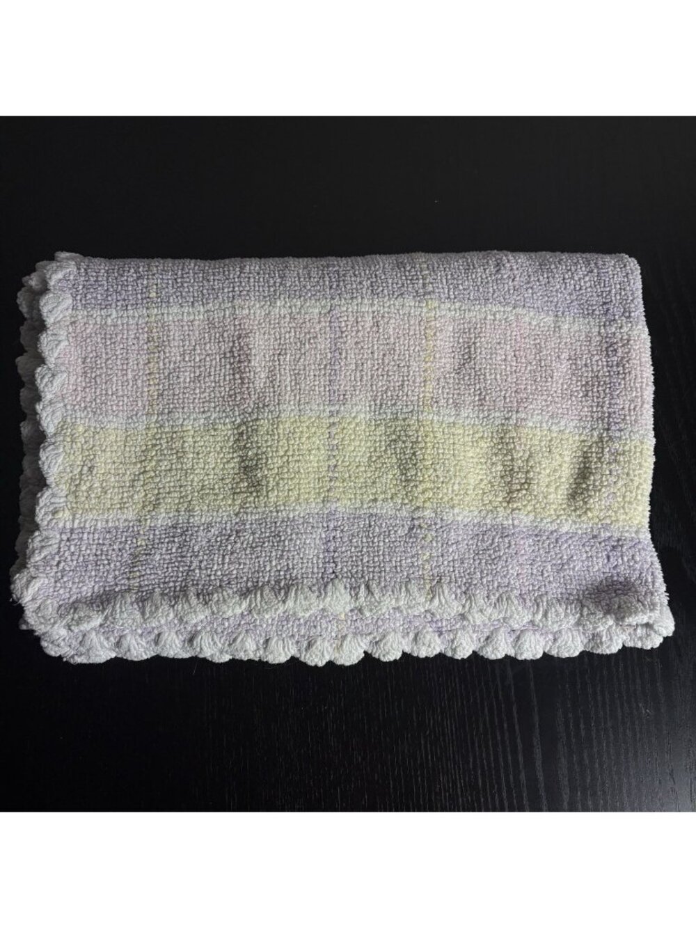 KOALA BABY Chenille Knit Baby Girl Blanket Scalloped Edge Pink Purple Yellow